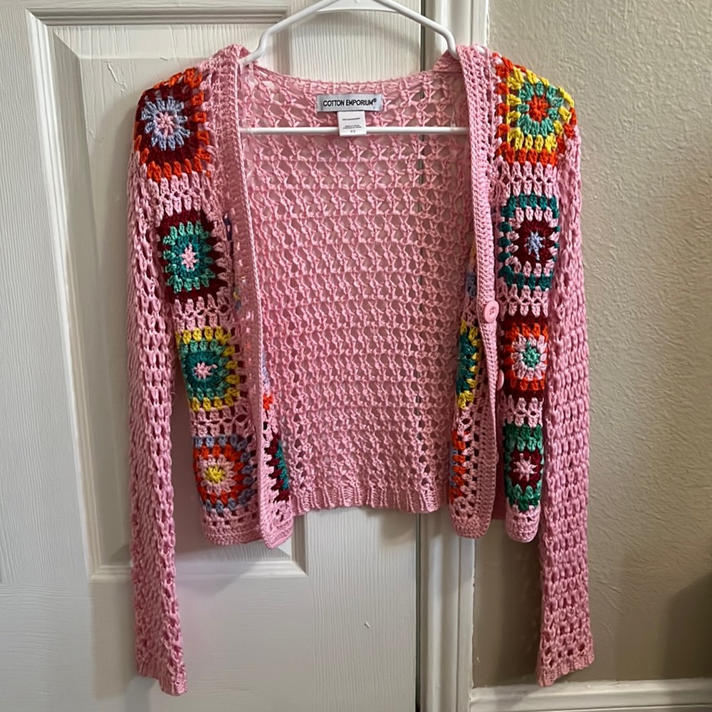 Cotton Emporium- Crochet Patchwork Cardigan